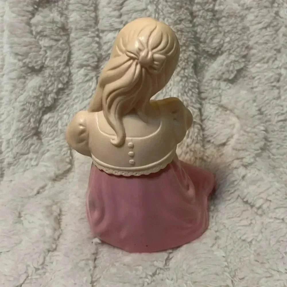 Vintage AVON Dear Friends Cologne Perfume Bottle Pink Girl with Cat Empty - Picture 2 of 5